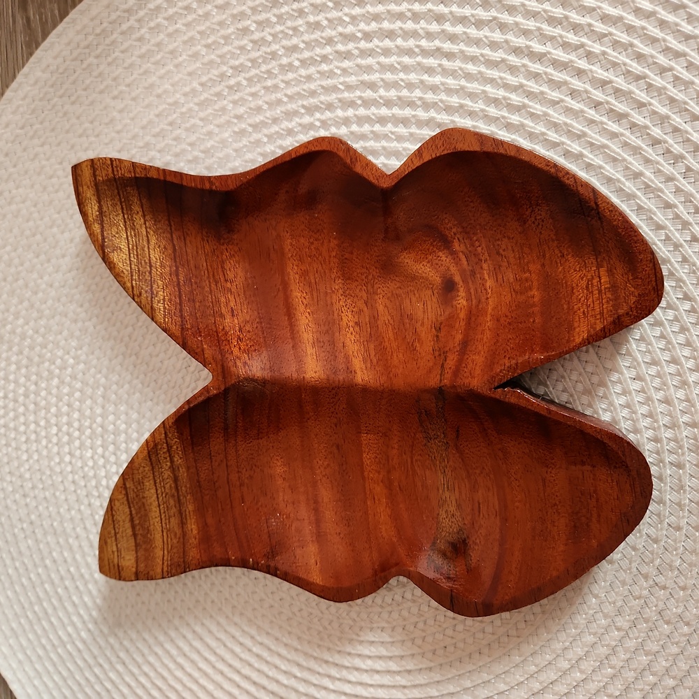 Wooden butterfly bowl